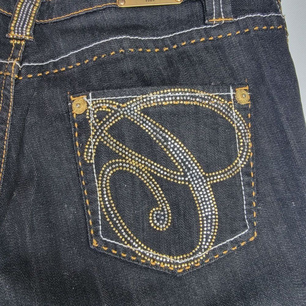 Coogi Womens Size 11/12 Black Denim Blingy Cotton Spandex Straight Leg Jeans - Picture 5 of 13